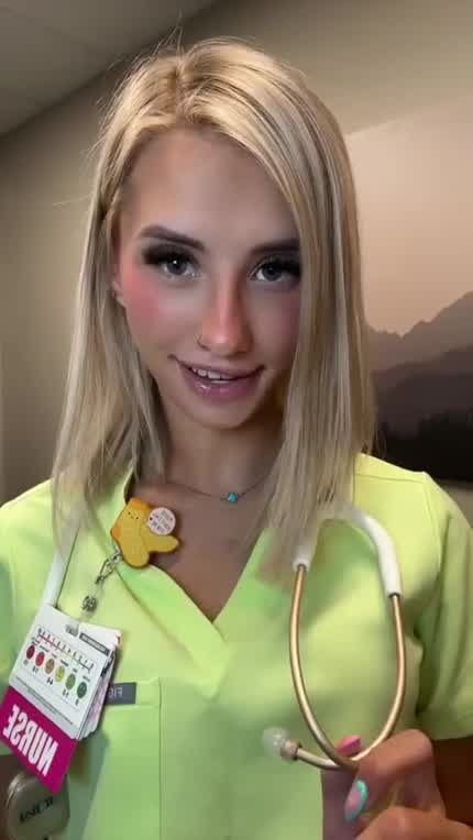 Would you hang out with this naughty blonde nurse?