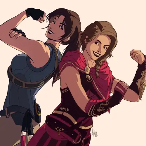 The Tomb Raider twitter posted this to congratulate the release of assasins creed odyssey