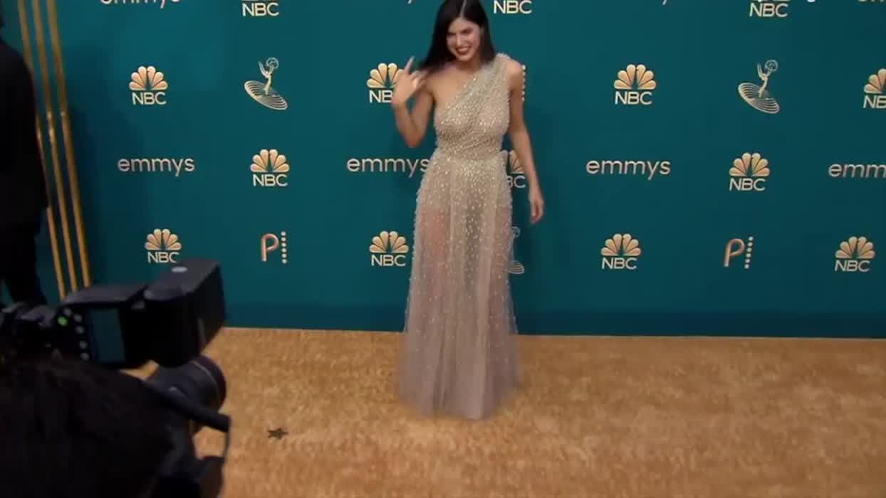 Sheer dress GIF (2022 Emmys)