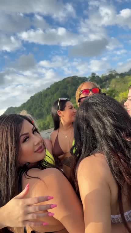 Me and my bitches having a friendly little competition on the beach!