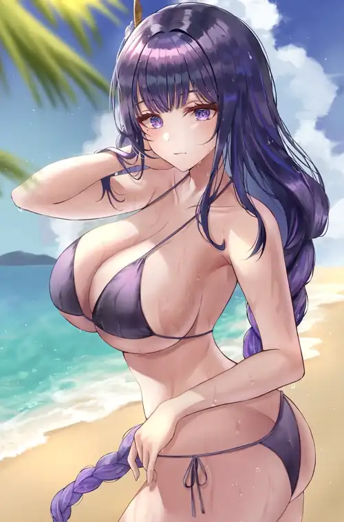Raiden in a purple bikini (by YUR1K0)