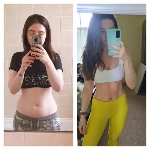 This week marks 1 year of working out and eating better! Unfortunately I never took a before pic when I started last May so the 1st picture is one month in. I could not be happier that I started this journey and stuck with it