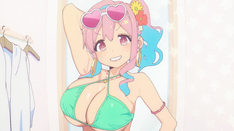Trying on a new top