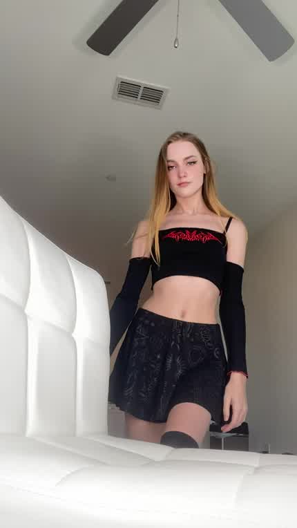 I have a surprise for you hiding underneath my skirt. Can you guess what it is?