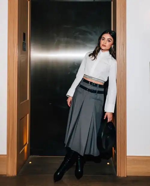 Outfit for “Which Brings Me To You” press in New York | IG January 2024