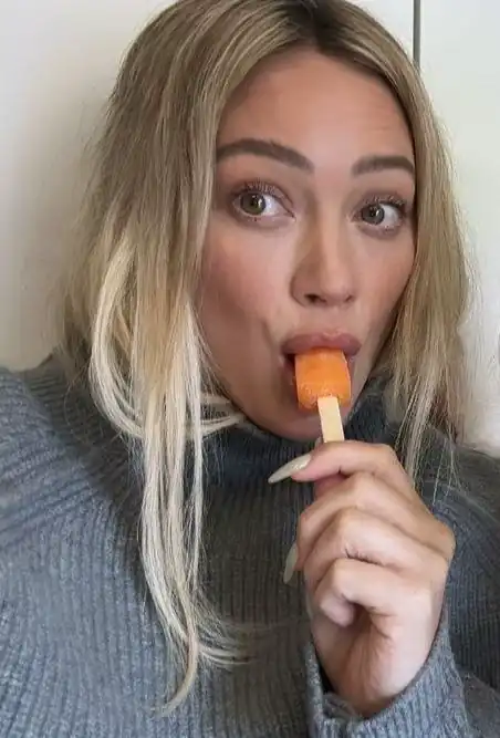 Hilary eating a popsicle | IG story | October 2023
