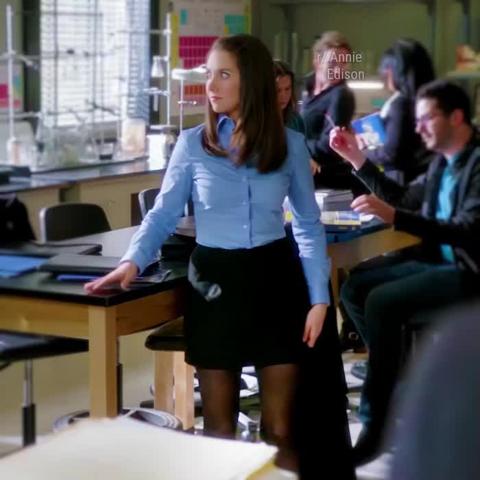 Lawyer Annie looking hot & adorable, wrapped up in her cute skirt & tight button-down