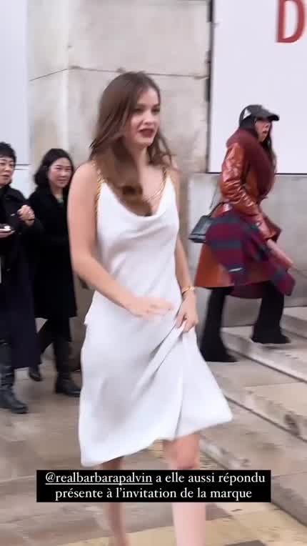 Barbara attends the Paco Rabanne fashion show during the Paris Fashion Week, February 29, 2024
