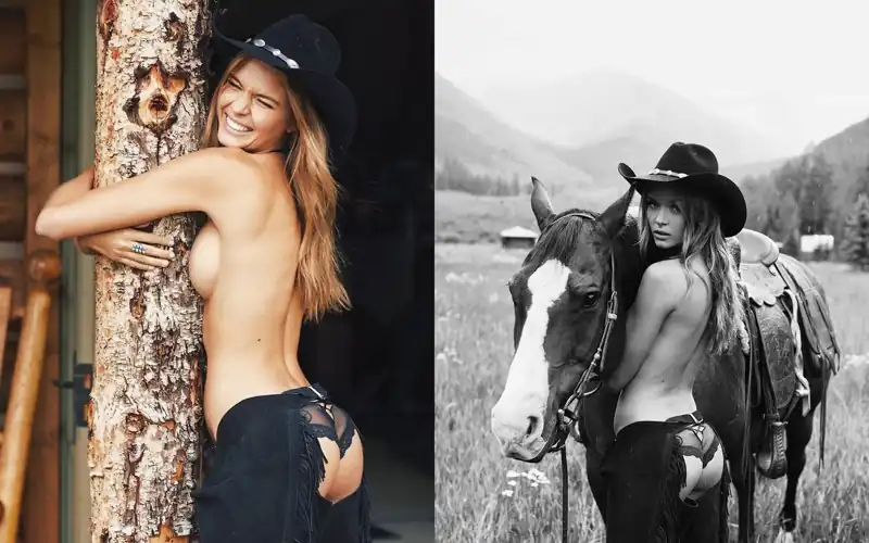 Jojo... in chaps tree hugging in Aspen