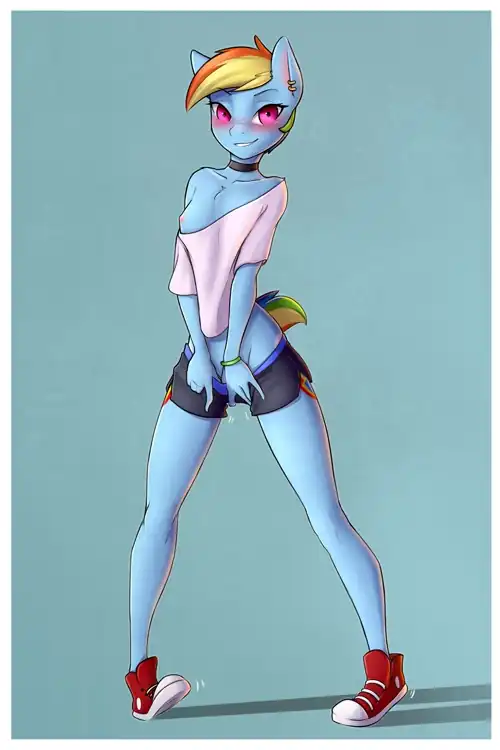 Hot flat chested Rainbow Dash [CaptainPudgeMuffin]