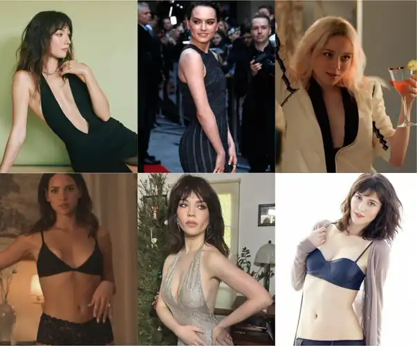 Pick 2 Star Wars women to watch film a lesbian porno; Natasha Liu Bordizzo, Daisy Ridley, Ivanna Sakhno, Adria Arjona, Sophie Thatcher, Mary Elizabeth Winstead