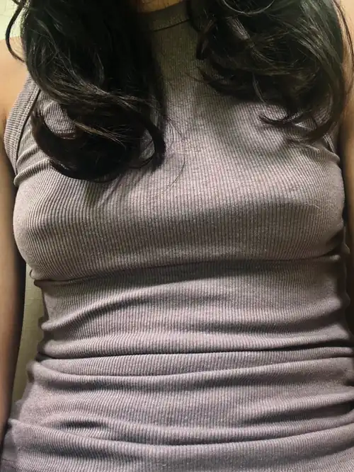 Almost never wear a bra I love the way they sit 