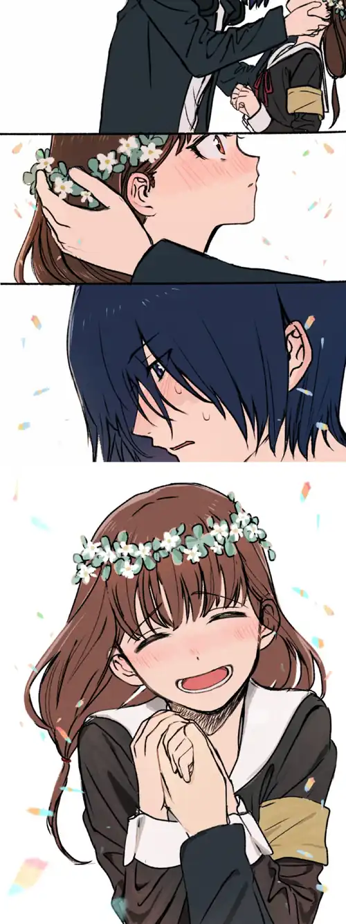 Ishigami giving Miko her birthday present