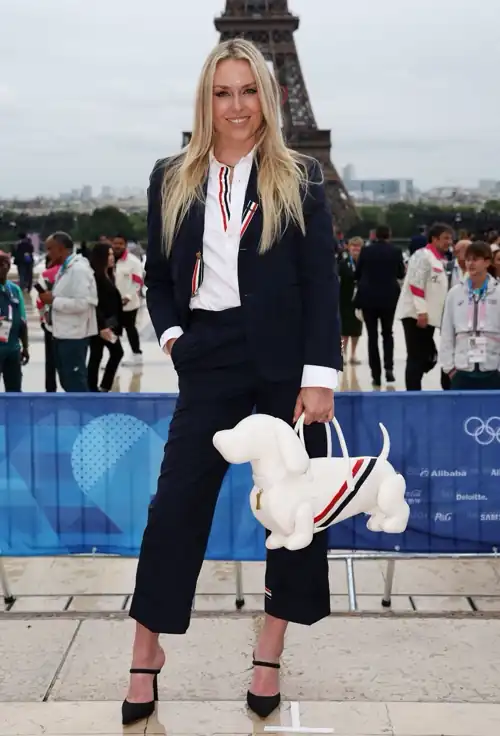 Lindsey Vonn in Thom Browne
