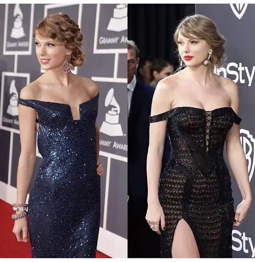 Taylor Swift then and now