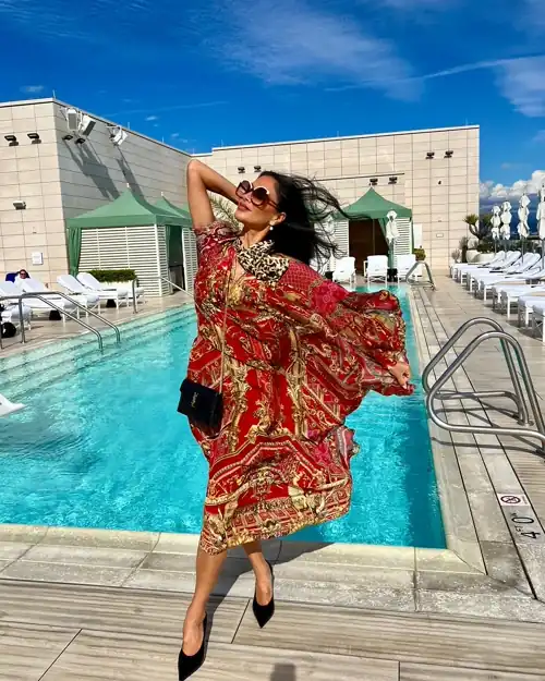 "Quick trip back to LA!" - IG February 2024