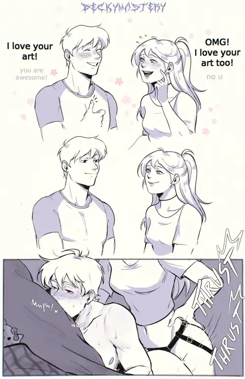 She realy likes his art (by beckymastery)