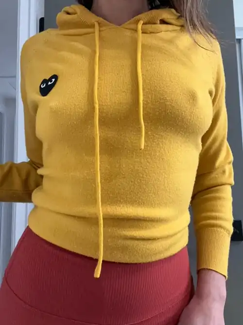 My pokies even show through 2 layers and a sweater 