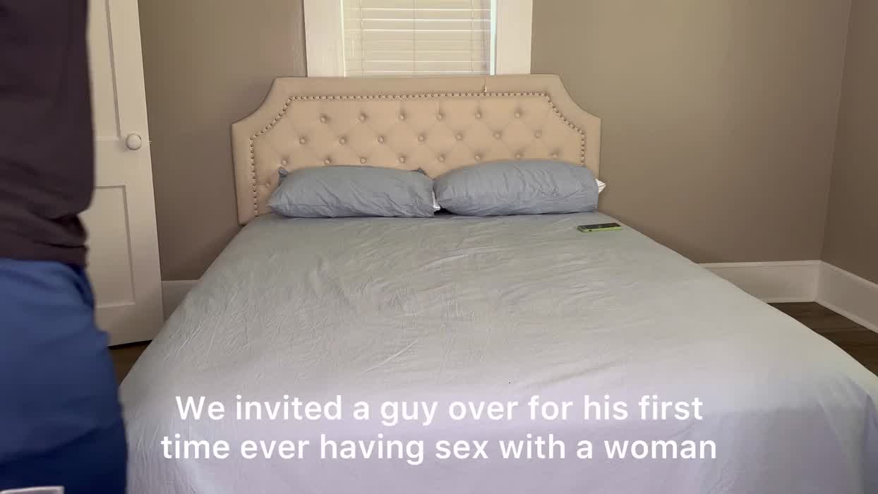 Invited a 19 year old virgin over for me to be the first woman he’s ever had sex with. My man was very excited to reclaim me after getting filled with the virgin creampie