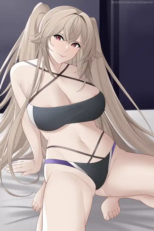 Anchorage gives a sensual pose to Tease Commander's Dick in her new bikini [Azur Lane] (Aslind Samure)