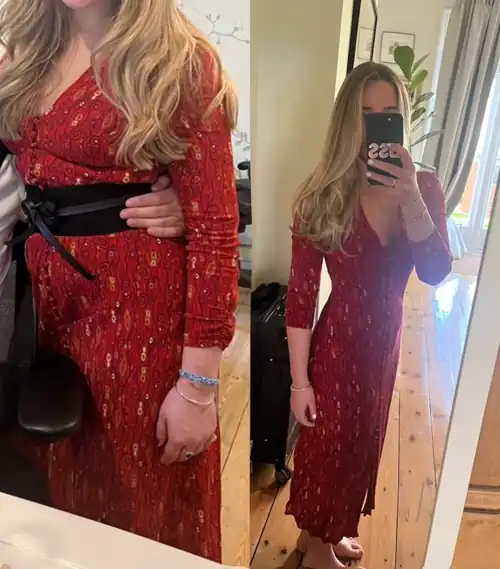 Same dress - 12kg difference.
