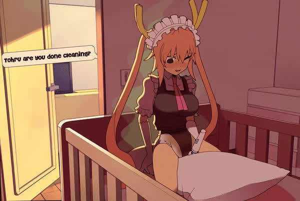 Tohru was feeling a little pent up from completing her maid duties in a messy diaper, so she took some time to relieve herself~