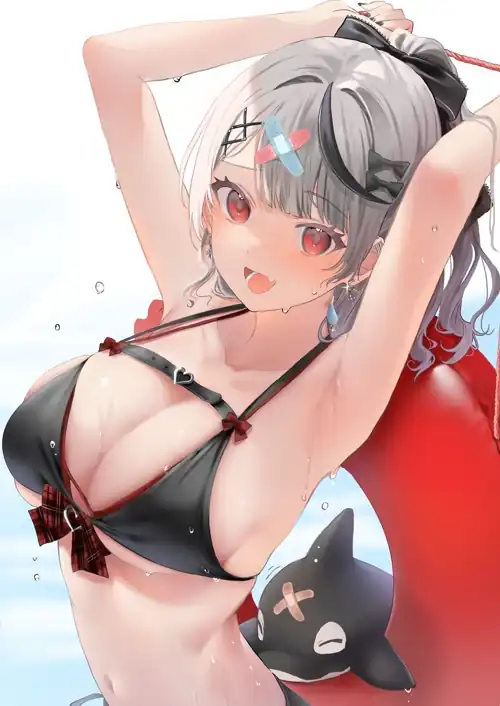 Chloe wearing a swimsuit