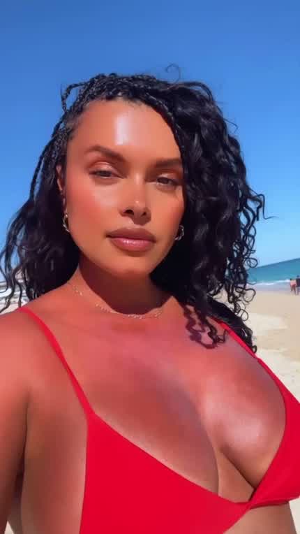Joy in red bikini