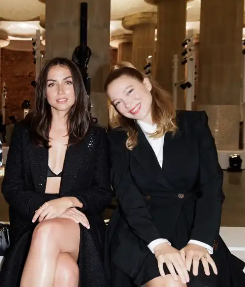 Léa Seydoux and Ana de Armas at the Louis Vuitton fashion show in Barcelona.