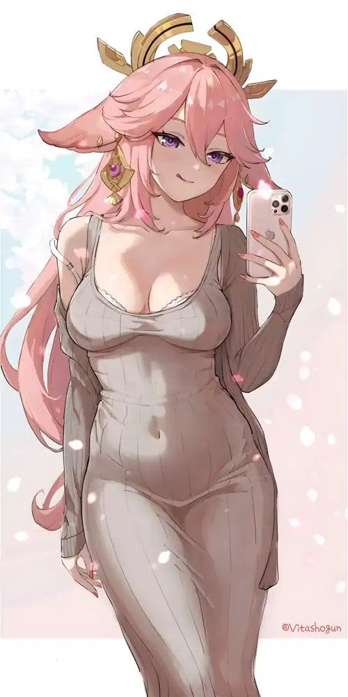 Mirror Selfie Yae [Genshin] (2400x4800)
