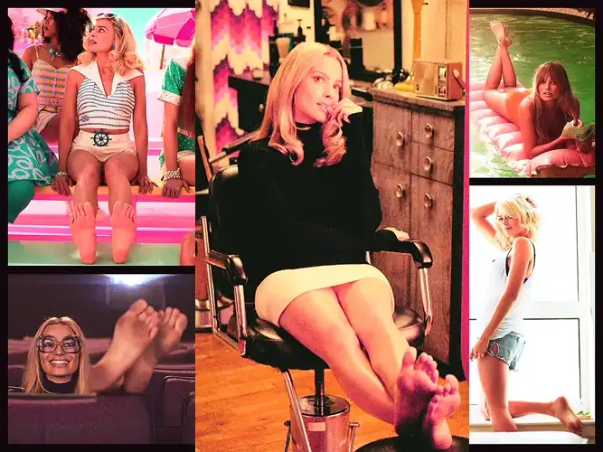 Margot Robbie foot collage