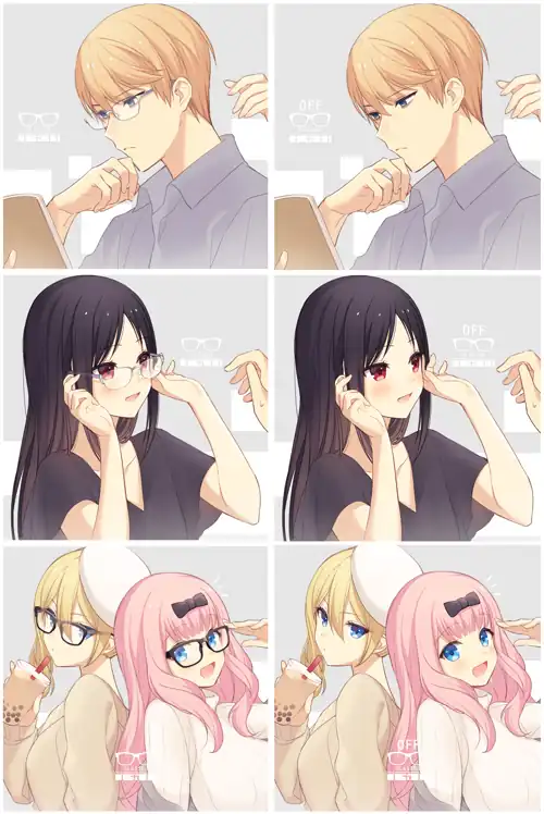 Glasses on and off by 十五日