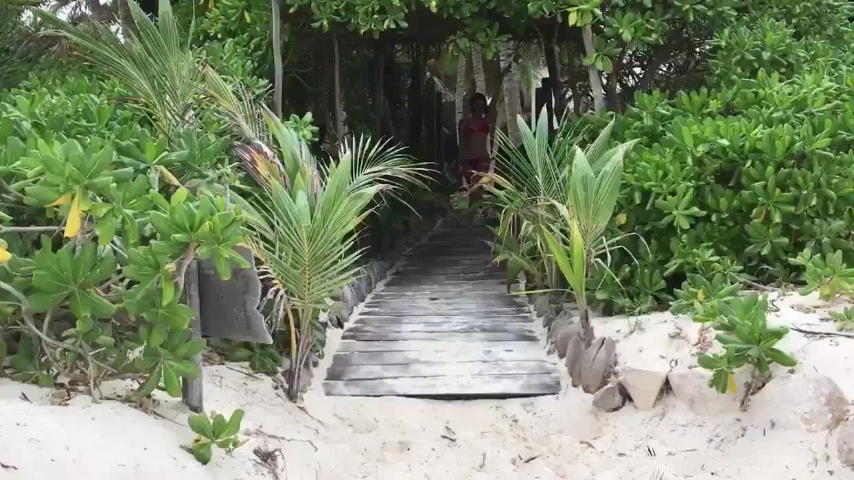 Nina at a beach in tulum january 2018