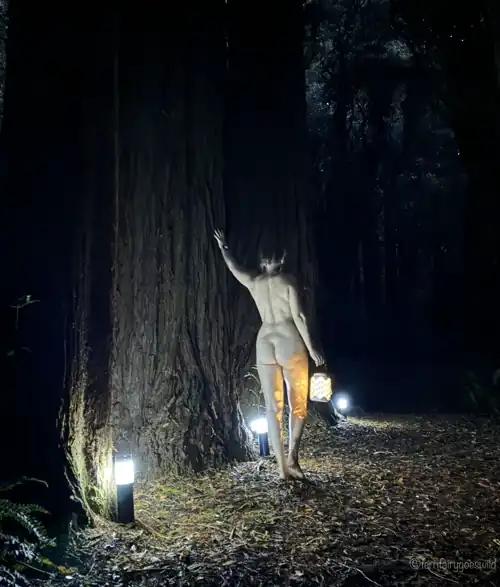 Would you dare to be nude alone in the forest at night? (Self portrait as always)