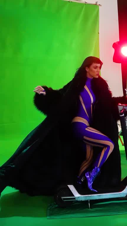 Katy doing a photoshoot for her line of shoes 