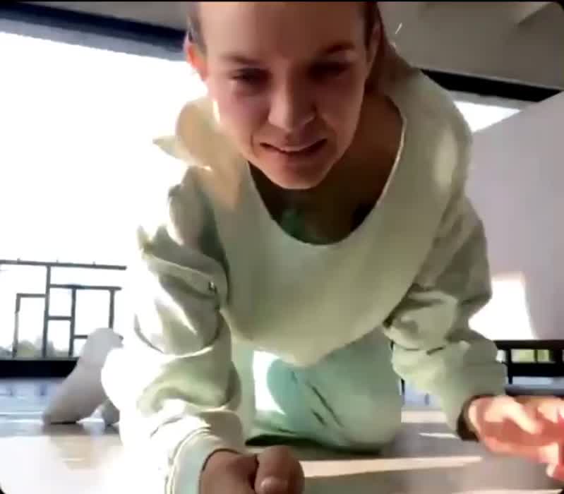 Josephine showing her hanging tits in 4