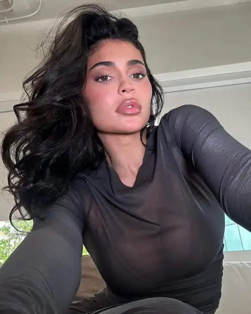 Kylie in a sheer dress