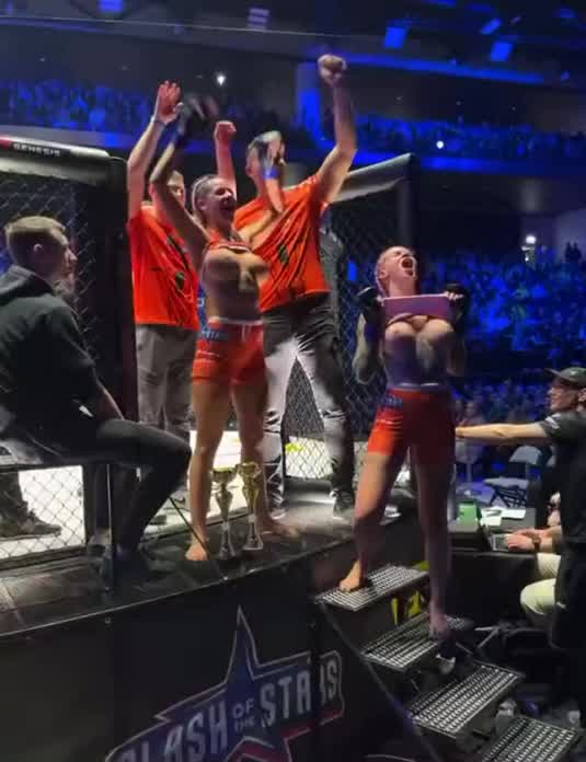 Winners entertaining the crowd