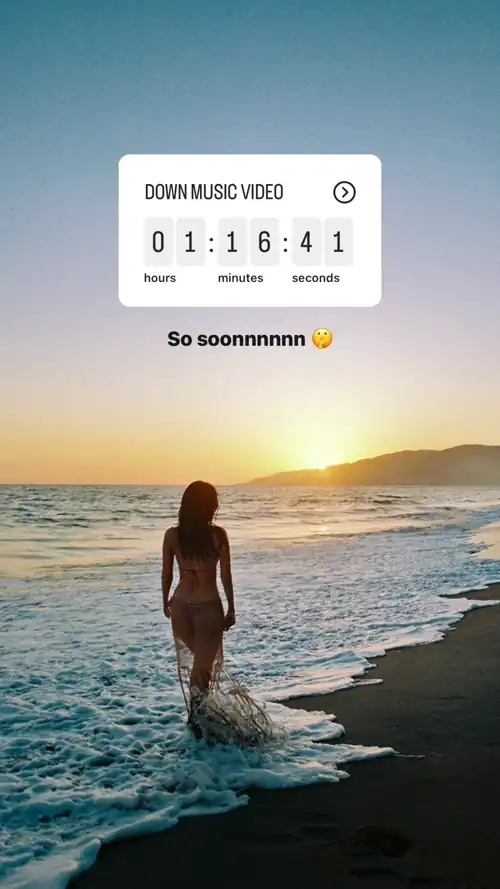 Countdown to the “Down” music video 