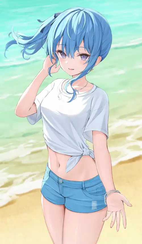 Hoshimachi Suisei on Windy Beach [Hololive]
