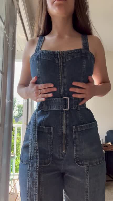 Showing off what’s under the cute jumpsuit