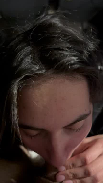 Eye contact is the best thing to give while giving a blowjob