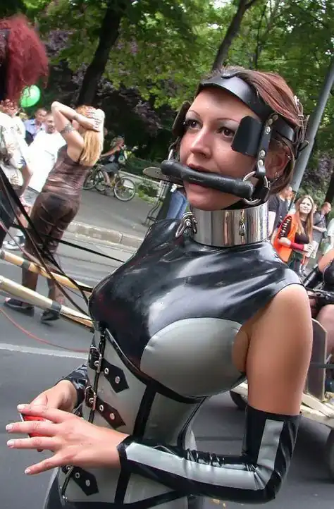 Rubber and a corset. Heaven!