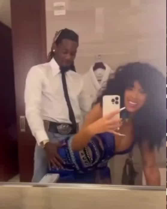 Cardi B and Offset Backstage 