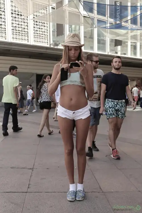 Katya sexy hot pants public