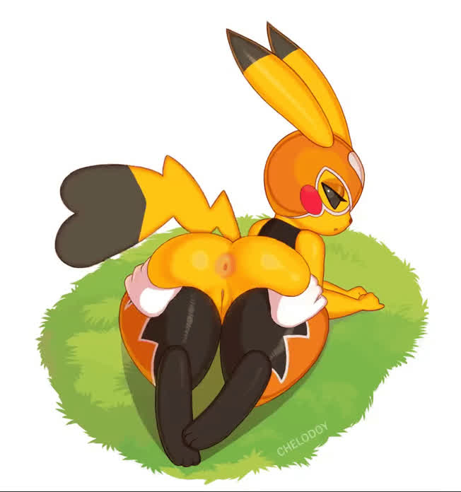 Playing with Pikachu's bubble butt