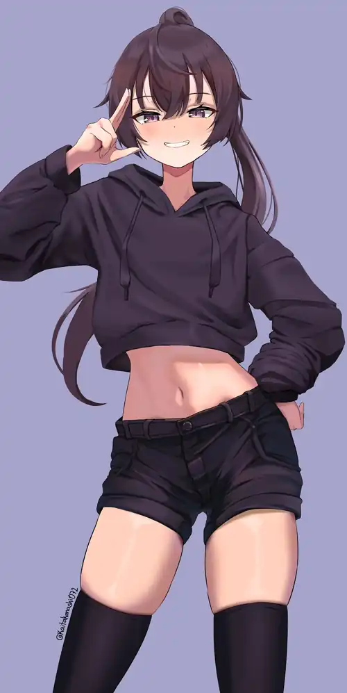 Suou Yuki Wearing Thigh-Highs 