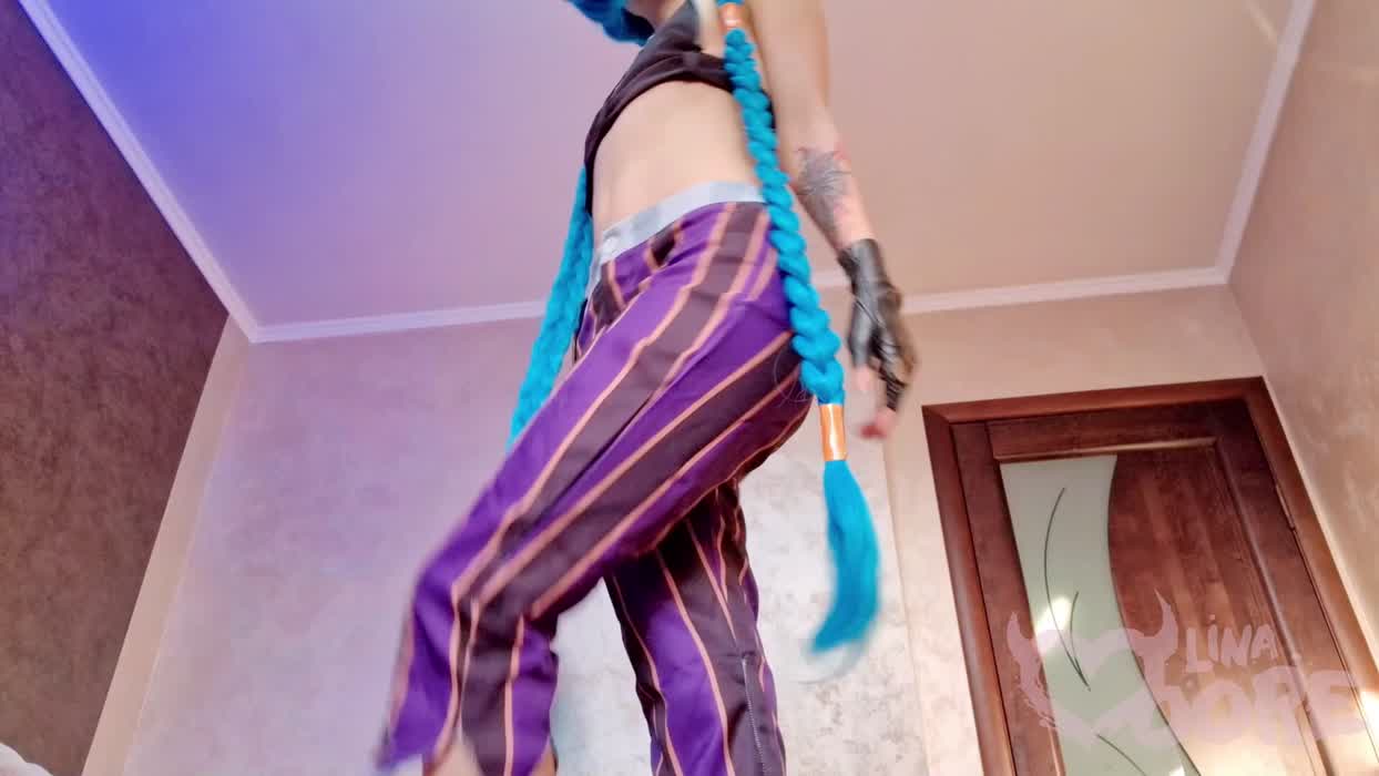 Lustful Jinx can't live without cum in her holes. Cosplay, anal play, anal gape, fake cum play