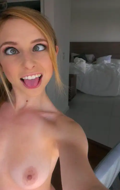Some naked girl goofing