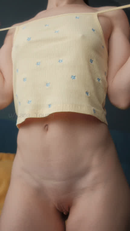 The small boobies and the sexy tummy